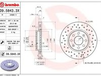 Disc frana OPEL CORSA E BREMBO 0958433X