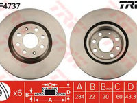 Disc frana OPEL CORSA E - OEM - TRW: DF4737 - Cod intern: W02080479 - LIVRARE DIN STOC in 24 ore!!!