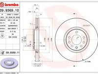 Disc frana OPEL CORSA E Van (2014 - 2020) BREMBO 09.9369.11