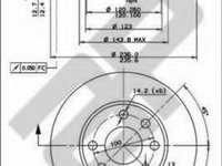 Disc frana OPEL KADETT D (31_-34_, 41_-44_), OPEL MONZA E (39_, 49_), OPEL KADETT E Cabriolet (43B_) - METZGER 10170