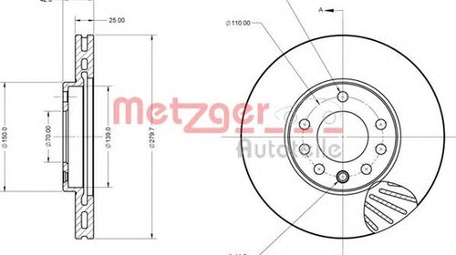 Disc frana OPEL MERIVA METZGER 6110013