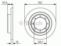 Disc frana OPEL MOVANO B platou / sasiu (2010 - 2016) BOSCH 0 986 479 A93