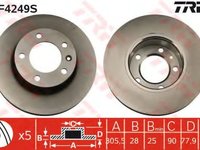 Disc frana OPEL MOVANO Combi (J9) (1998 - 2010) TRW DF4249S piesa NOUA