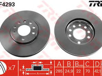 Disc frana OPEL MOVANO platou/sasiu (U9, E9) - OEM - TRW: DF4293 - Cod intern: W02211513 - LIVRARE DIN STOC in 24 ore!!!