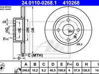 Disc frana OPEL TIGRA TwinTop (2004 - 2020) ATE 24.0110-0268.1