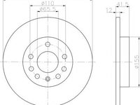 Disc frana OPEL VECTRA C, OPEL VECTRA C GTS, VAUXHALL VECTRA Mk II (C) - HELLA PAGID 8DD 355 109-211