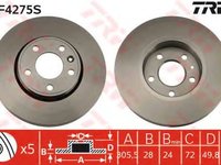 Disc frana OPEL VIVARO platou / sasiu (E7) (2006 - 2014) TRW DF4275S piesa NOUA