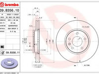 Disc frana OPEL ZAFIRA TOURER C (P12) (2011 - 2020) BREMBO 09.B356.11