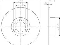 Disc frana PEUGEOT 104, PEUGEOT 104 cupe, TALBOT SAMBA (51A) - TEXTAR 92016400