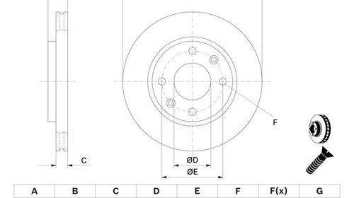 Disc frana PEUGEOT 106 1991-2004 BOSCH 098647