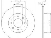 Disc frana PEUGEOT 106 (1A, 1C), Citroen ZX (N2), PEUGEOT 205 (741A/C) - MINTEX MDC293