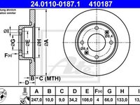 Disc frana PEUGEOT 106 II (1) (1996 - 2016) ATE 24.0110-0187.1 piesa NOUA