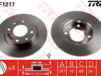 Disc frana PEUGEOT 205   (741A/C) (1983 - 1987) TRW DF1217