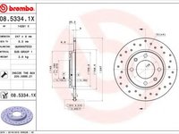 Disc frana PEUGEOT 206 Hatchback (2A/C) (1998 - 2016) BREMBO 08.5334.1X piesa NOUA