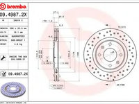 Disc frana PEUGEOT 206 Hatchback (2A/C) (1998 - 2016) BREMBO 09.4987.2X piesa NOUA