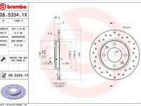 Disc frana PEUGEOT 206 limuzina (2007 - 2020) BREMBO 08.5334.1X