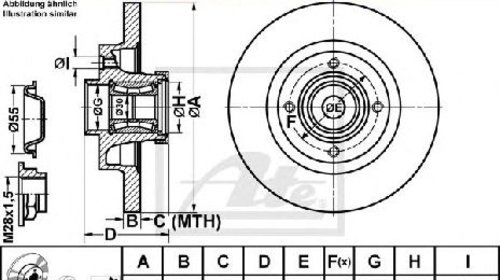 Disc frana PEUGEOT 208 03/2012 - 2019 - piesa