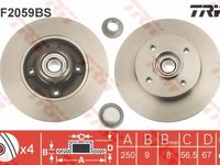 Disc frana PEUGEOT 208 (2012 - 2016) TRW DF2059BS piesa NOUA