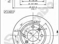 Disc frana PEUGEOT 306 hatchback (7A, 7C, N3, N5), PEUGEOT 306 Cabriolet (7D, N3, N5), PEUGEOT 306 limuzina (7B, N3, N5) - BREMBO 08.5334.10