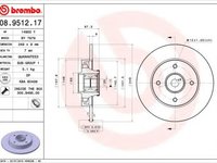 Disc frana PEUGEOT 307 (3A/C) (2000 - 2016) BREMBO 08.9512.17 piesa NOUA