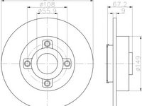 Disc frana PEUGEOT 307 (3A/C), PEUGEOT 307 SW (3H), PEUGEOT 307 CC (3B) - MINTEX MDC1860