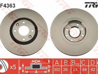 Disc frana PEUGEOT 307 3A C TRW DF4363 PieseDeTop