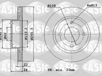 Disc frana PEUGEOT 307 Break 3E SASIC 2464W14J