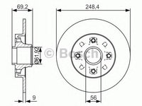 Disc frana PEUGEOT 307 CC (3B) (2003 - 2016) BOSCH 0 986 479 S43 piesa NOUA