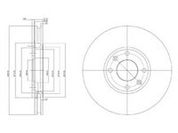 Disc frana PEUGEOT 307 CC (3B) (2003 - 2016) DELPHI BG3622