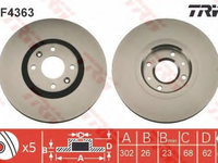 Disc frana PEUGEOT 307 CC (3B) (2003 - 2016) TRW DF4363