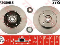 Disc frana PEUGEOT 307 CC (3B) - OEM - TRW: DF2059BS - Cod intern: W02203186 - LIVRARE DIN STOC in 24 ore!!!