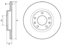 Disc frana PEUGEOT 308 II (2013 - 2016) DELPHI BG4661C piesa NOUA