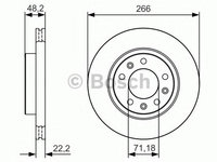 Disc frana PEUGEOT 308 SW II - OEM - BOSCH: 0986479C34|0 986 479 C34 - W02198113 - LIVRARE DIN STOC in 24 ore!!!