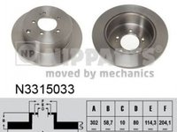 Disc frana PEUGEOT 4007 GP NIPPARTS N3315033