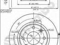 Disc frana PEUGEOT 405 Estate (15E), PEUGEOT 405 Mk II Estate (4E), PEUGEOT 405 (15B) - BREMBO 08.2985.20