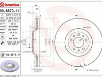 Disc frana PEUGEOT 407 6D BREMBO 09.8670.14