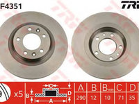 Disc frana PEUGEOT 407 6D TRW DF4351 PieseDeTop