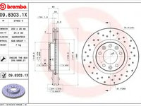 Disc frana PEUGEOT 407 cupe (6C_) (2005 - 2016) BREMBO 09.8303.1X