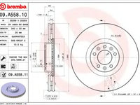 Disc frana PEUGEOT 508 (2010 - 2016) BREMBO 09.A558.11 piesa NOUA