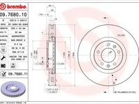 Disc frana PEUGEOT 607 (9D, 9U) (2000 - 2016) BREMBO 09.7680.11