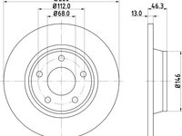 Disc frana PEUGEOT 607 (9D, 9U) (2000 - 2016) KRIEGER 0950004257 piesa NOUA