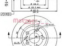 Disc frana PEUGEOT 806 (221), Citroen SYNERGIE (22, U6), FIAT ULYSSE (220) - METZGER 24593 E