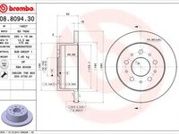 Disc frana PEUGEOT BOXER bus (244, Z) (2001 - 2016) BREMBO 08.8094.30 piesa NOUA