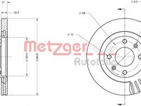 Disc frana PEUGEOT PARTNER caroserie 5 METZGER 6110067