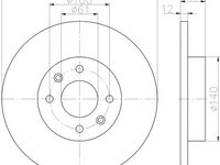 Disc frana plin punte fata DACIA Logan II Limuzina (L8) (An fabricatie 10.2012 - ..., 72 - 87 CP, Benzina, (LPG)) - Cod intern: W20140634 - LIVRARE DIN STOC in 24 ore!!!