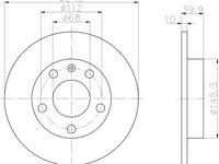 Disc frana plin punte spate AUDI 80 B4 Avant (8C5) (An fabricatie 09.1991 - 01.1996, 107 - 230 CP, Benzina) - Cod intern: W20140608 - LIVRARE DIN STOC in 24 ore!!!