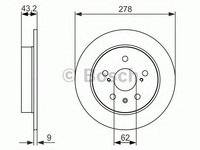 Disc frana plin punte spate FIAT Sedici (FY) (An fabricatie 06.2006 - 10.2014, 107 - 135 CP, Diesel, Benzina) - Cod intern: W20141264 - LIVRARE DIN STOC in 24 ore!!!