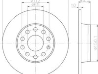 Disc frana plin punte spate (zincat) AUDI A1 Hatchback (8X1, 8XK) (An fabricatie 05.2010 - 10.2018, 82 - 256 CP, Diesel, Benzina) - Cod intern: W20140903 - LIVRARE DIN STOC in 24 ore!!!