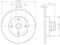 Disc frana PORSCHE 924 - HELLA PAGID 8DD 355 100-211