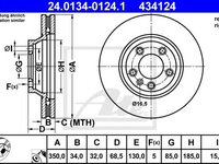 Disc frana PORSCHE CAYENNE (92A) (2010 - 2016) ATE 24.0134-0124.1 piesa NOUA